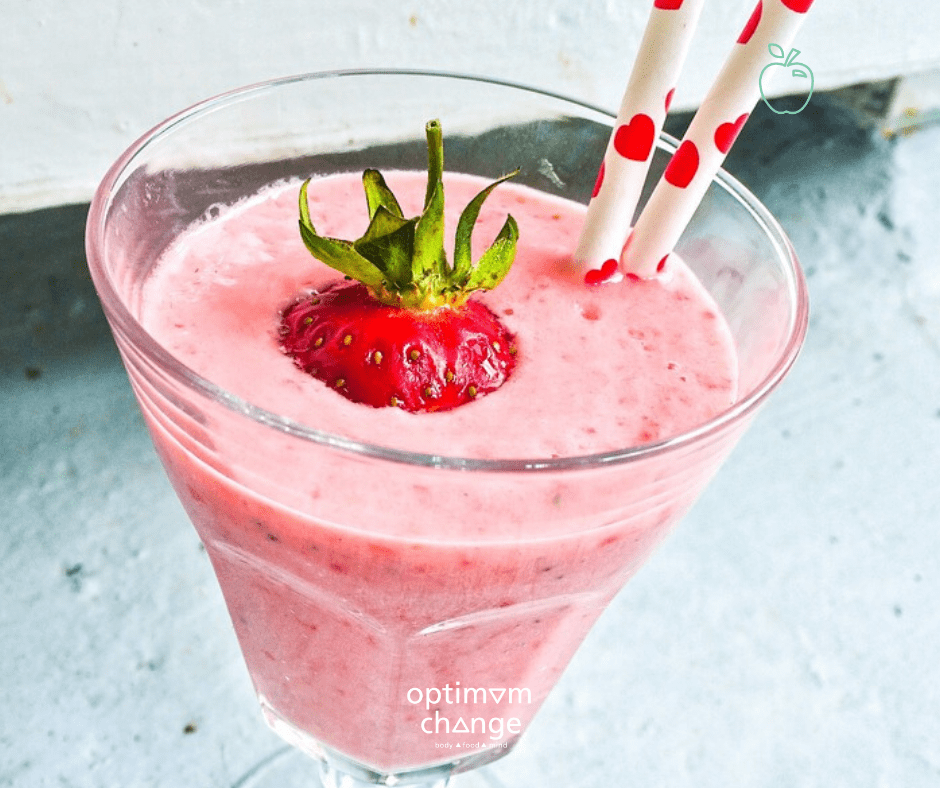 Smoothie mango aardbij munt
