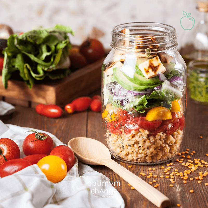 Afbeelding mexicaanse salad in a jar